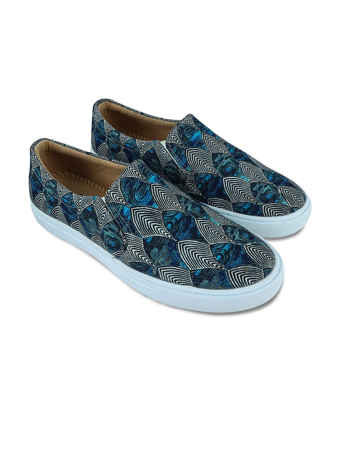 

KobSook Men Printed Slip-On Loafers, Grey