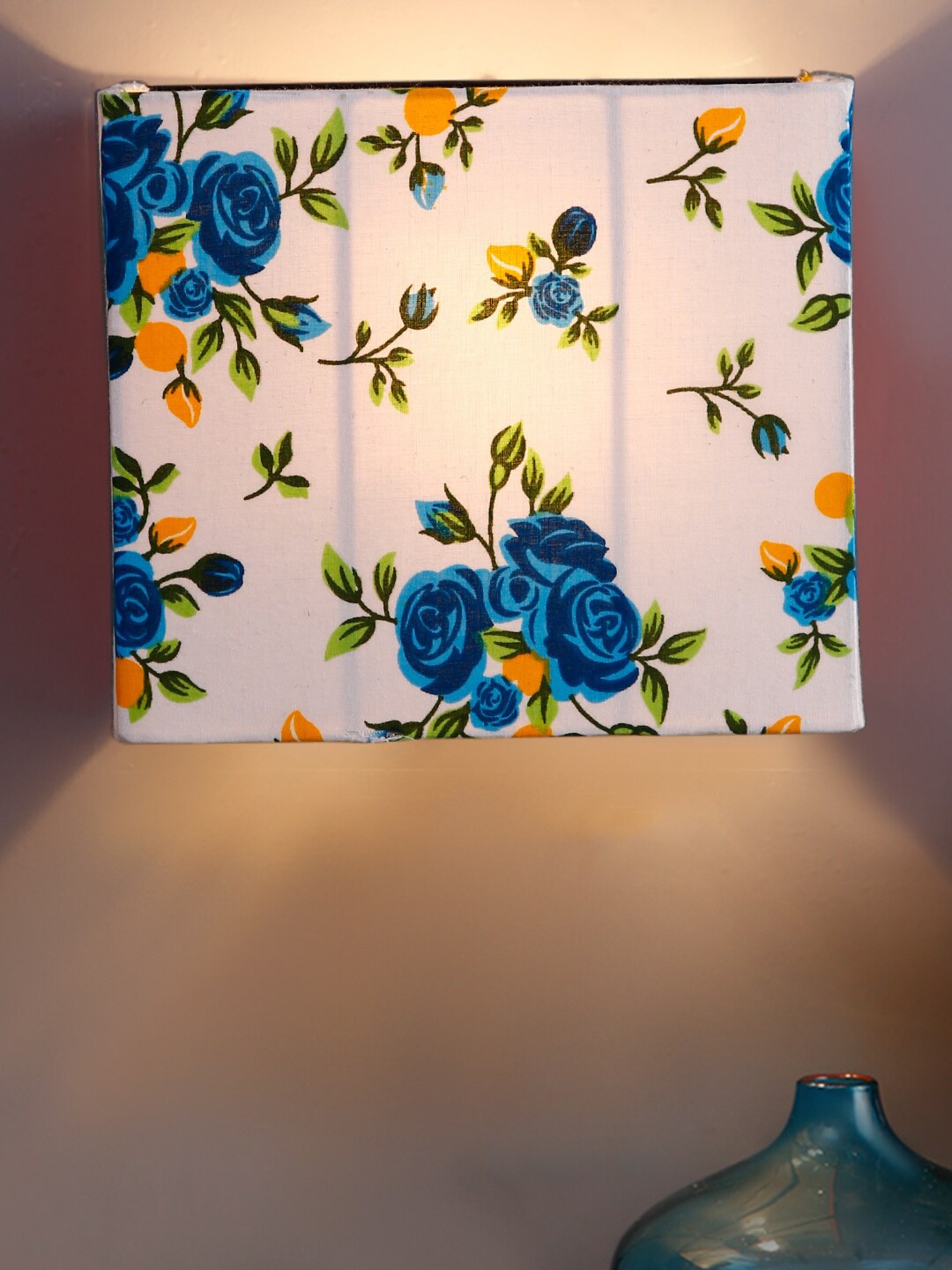 

Devansh White & Blue Printed Wall Lamp