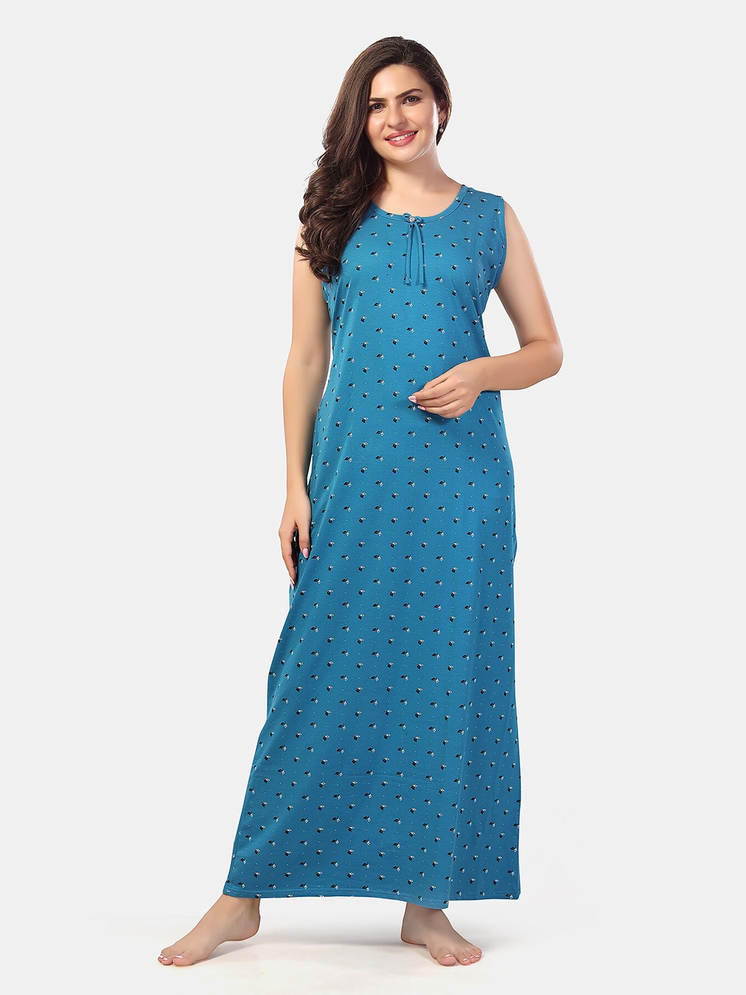 

Be You Printed Maxi Nightdress, Blue