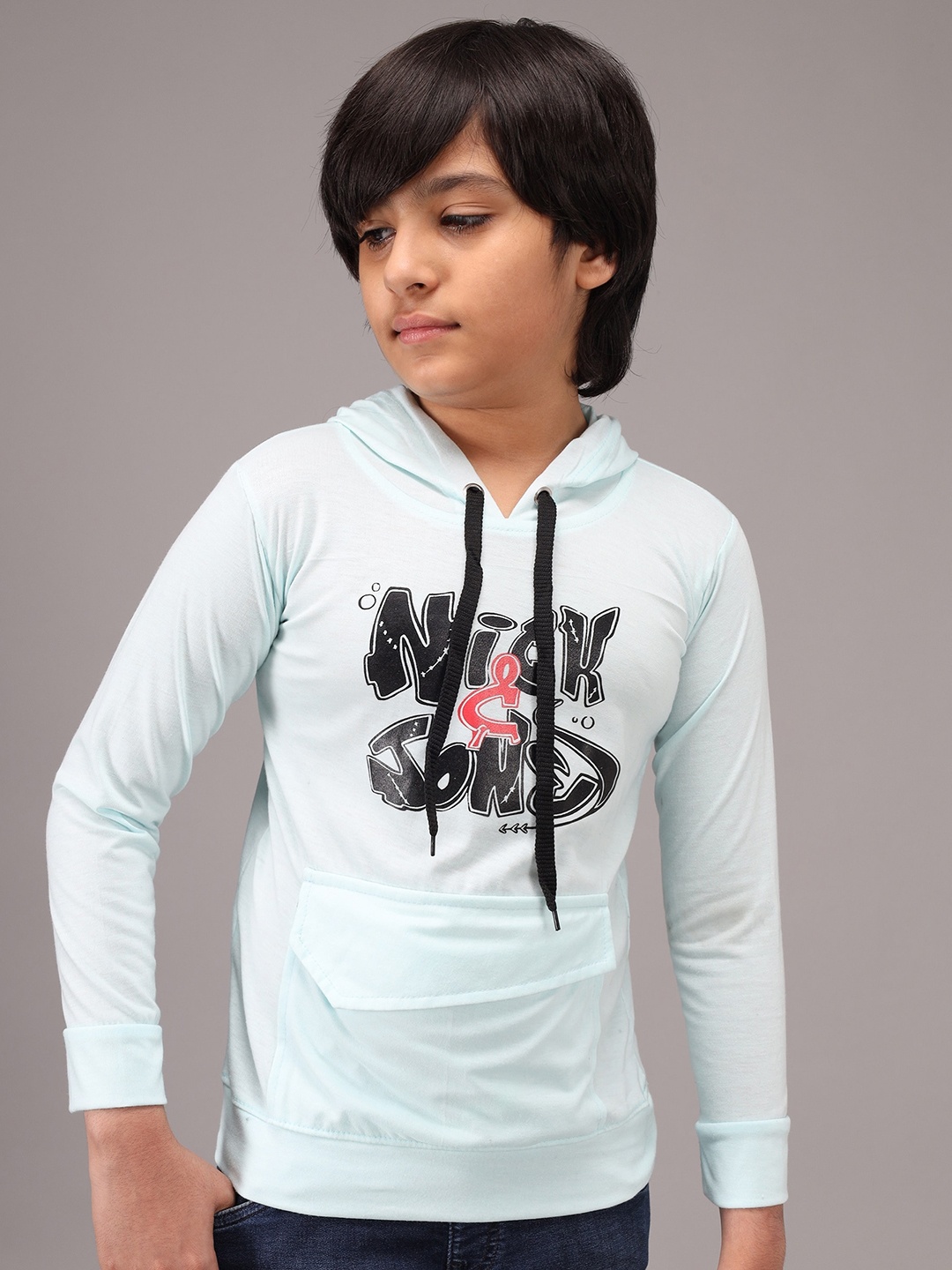 

Nick and Jones Kids Typography Printed Hooded Pure Cotton Sweatshirts, Blue