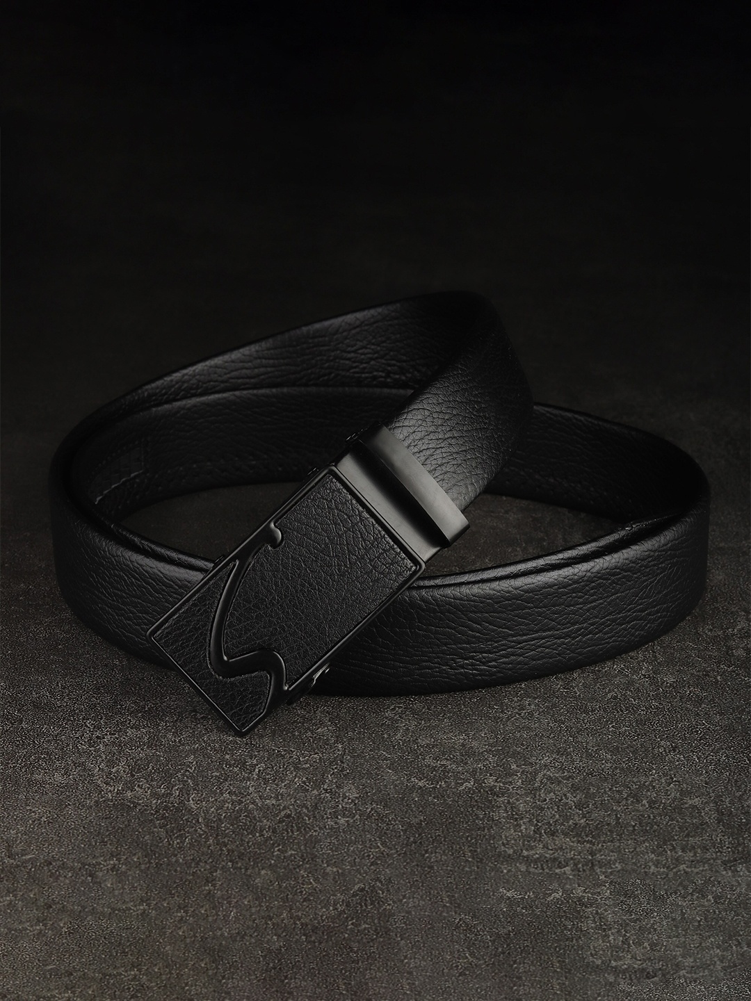 

Zacharias Men Slider Buckle Belt, Black