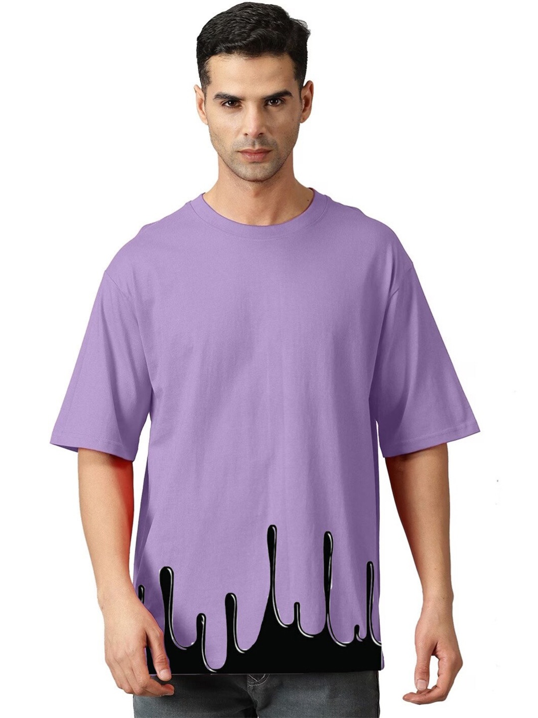 

Elibolz Abstract Printed Oversized Cotton T-Shirt, Lavender