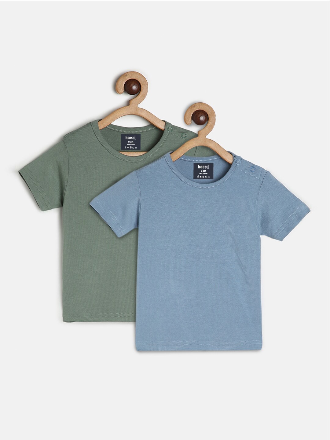 

BAESD Infants Pack Of 2 Round Neck T-shirts, Blue