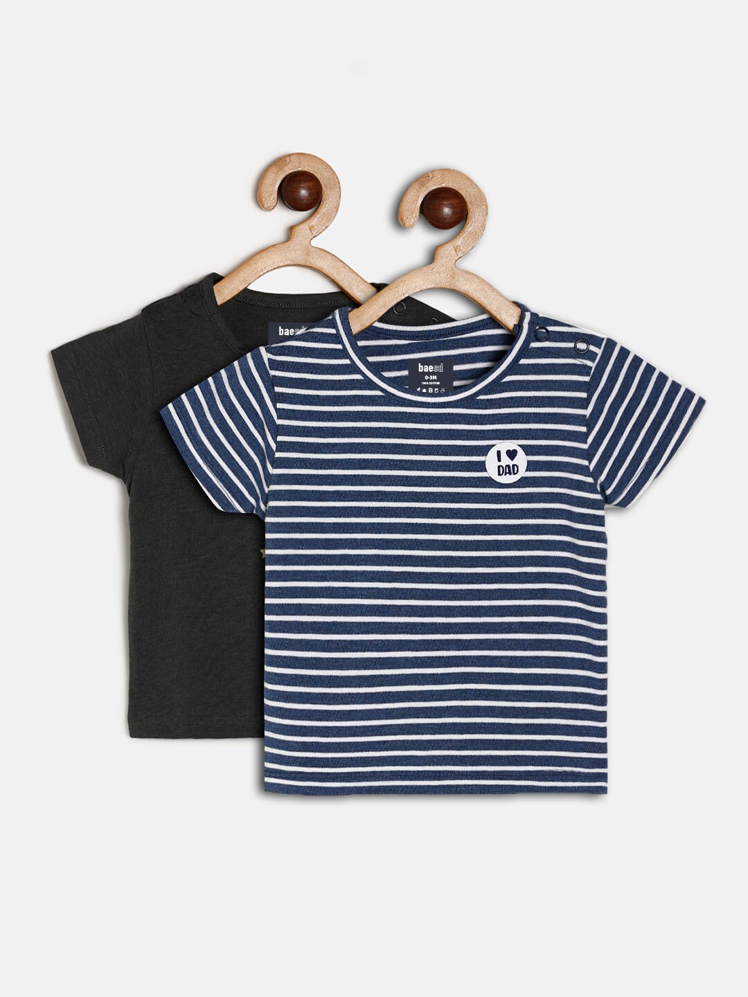 

BAESD Infants Pack Of 2 Striped Bamboo T-shirts, Blue
