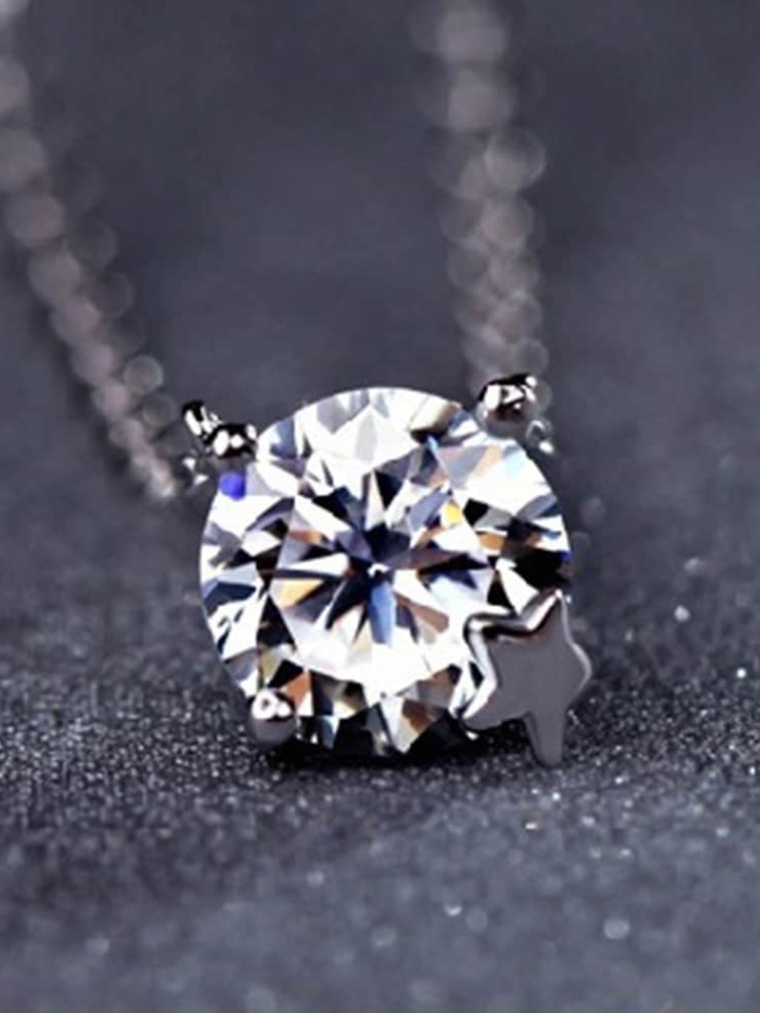 

MYKI Silver Plated Cubic Zirconia Stone Studded Pendant With Chain