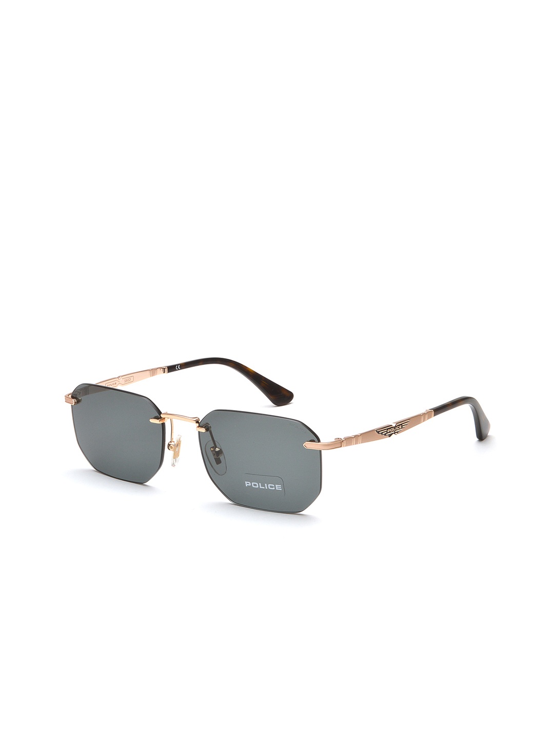 

Police Men UV Protected Lens Square Sunglasses, Gold