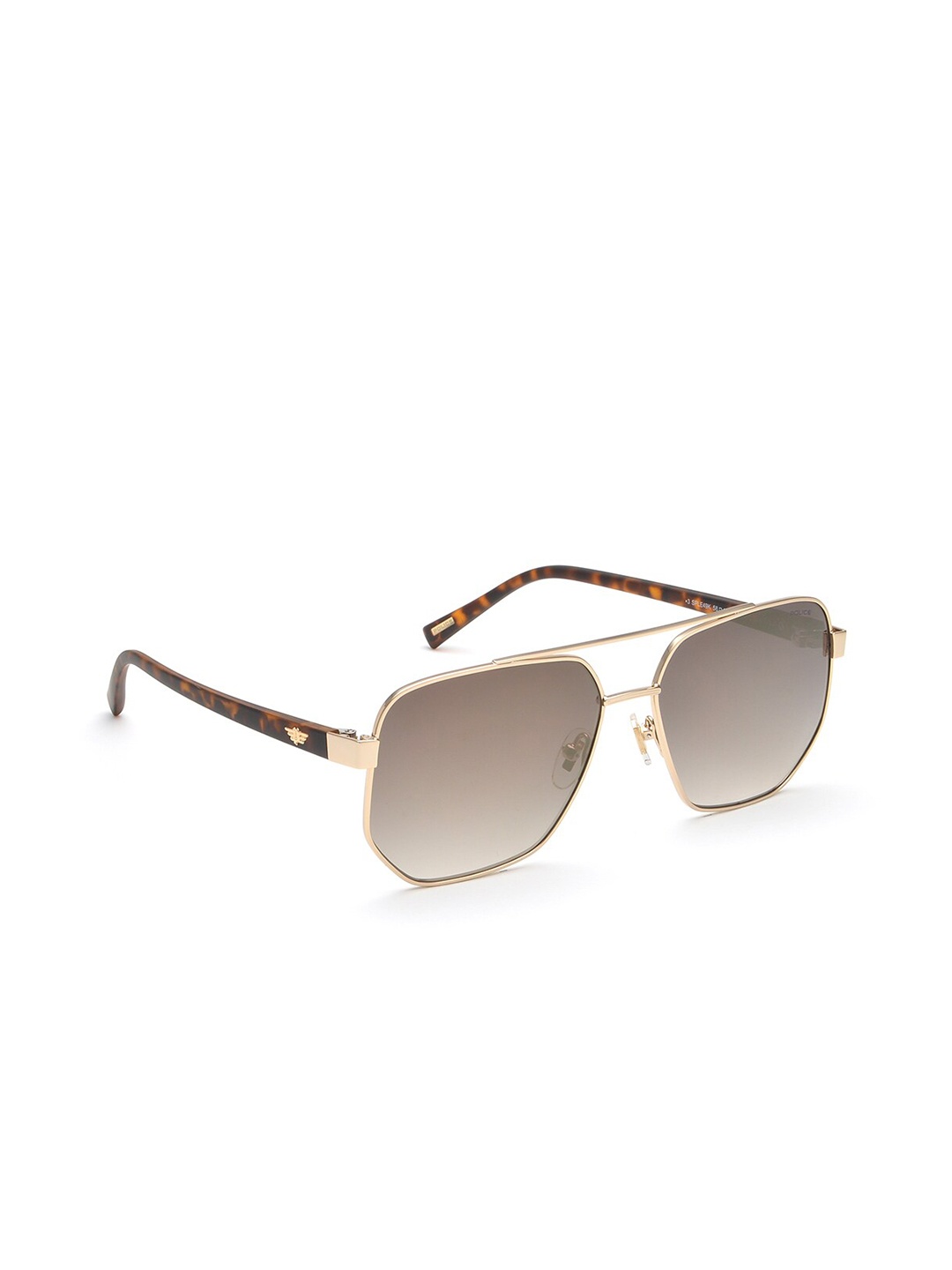 

Police Men Aviator Sunglasses with UV Protected Lens SPLE49K58300GSG, Brown