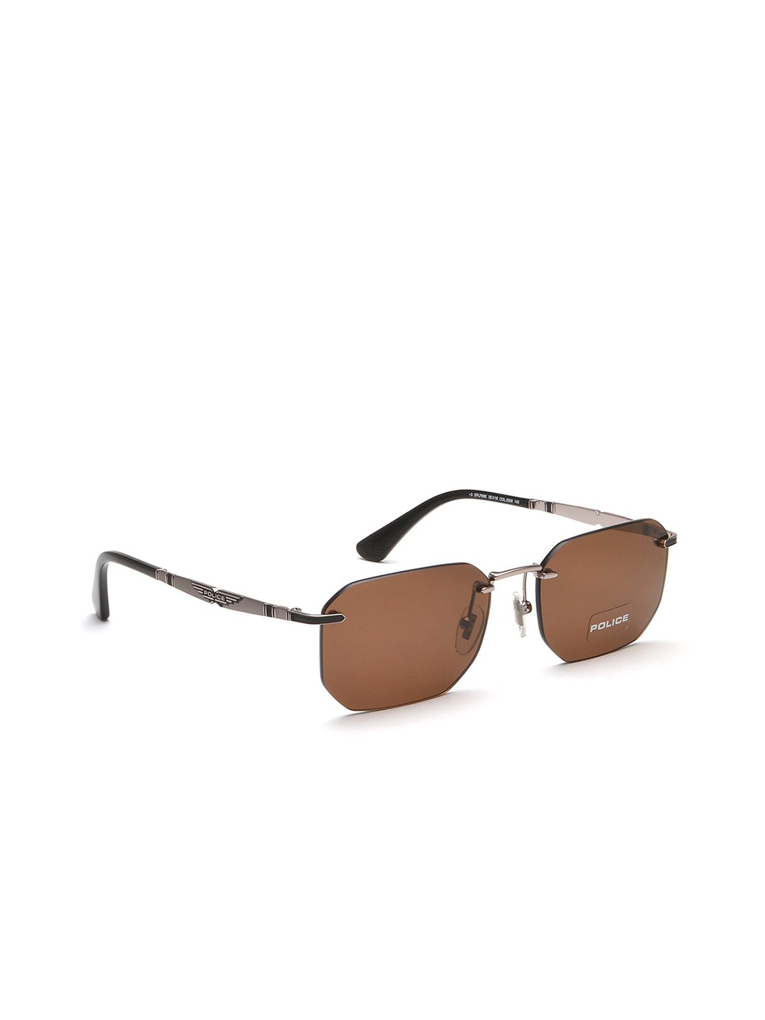 

Police Men Rectangle Sunglasses with UV Protected Lens, Brown