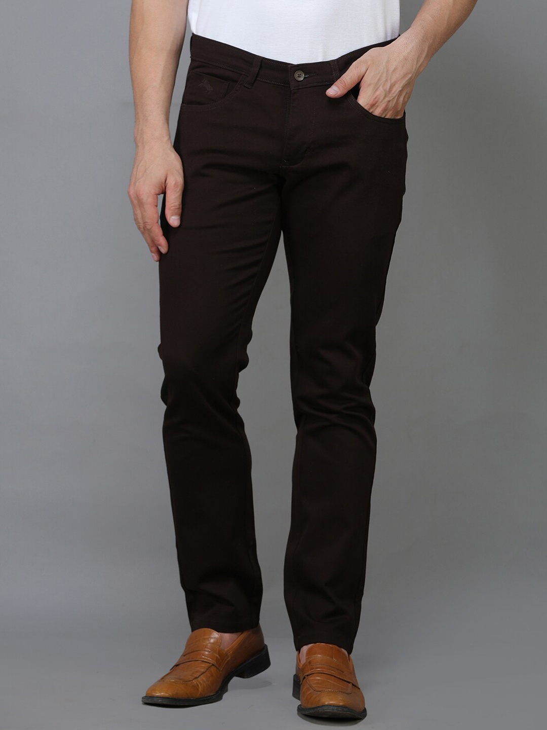 

TQS Men Comfort Regular Fit Chinos, Brown