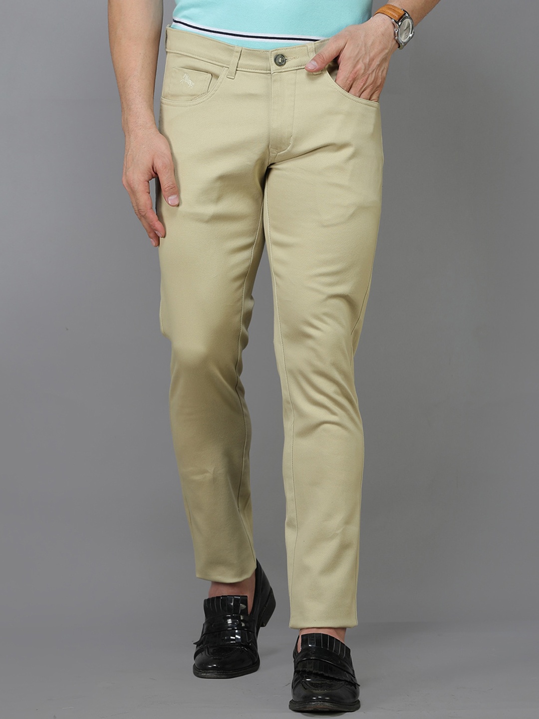 

TQS Men Comfort Mid-Rise Trousers, Yellow