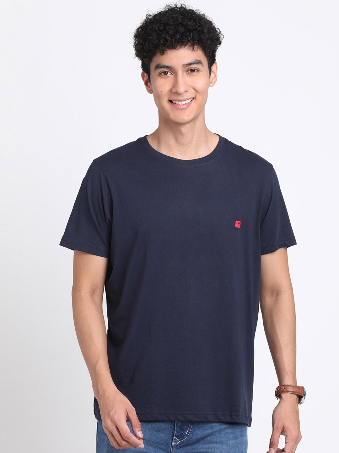 

Turtle Slim Fit Round Neck Pure Cotton T-shirt, Navy blue