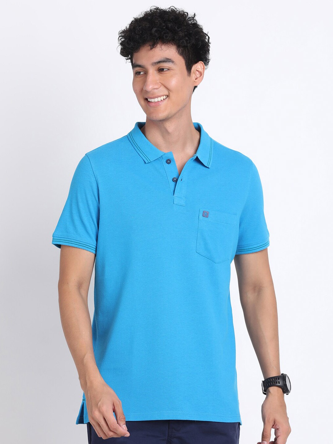 

Turtle Slim Fit Polo Collar T-shirt, Blue