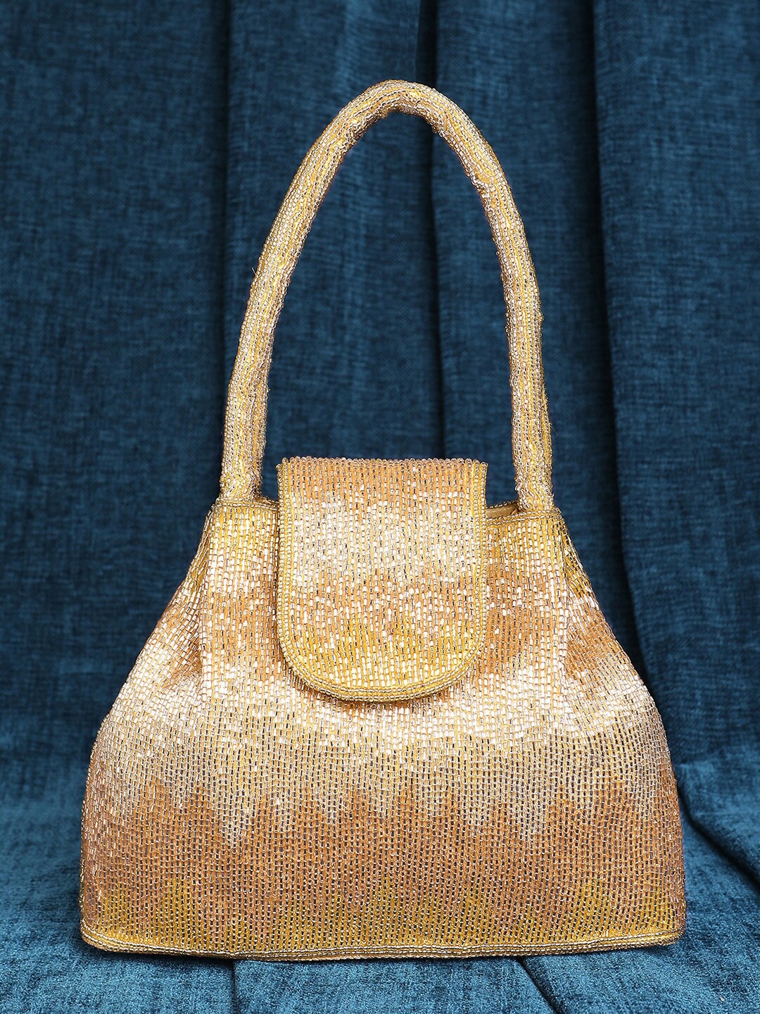 

Peora Embellished Purse Clutch, Gold