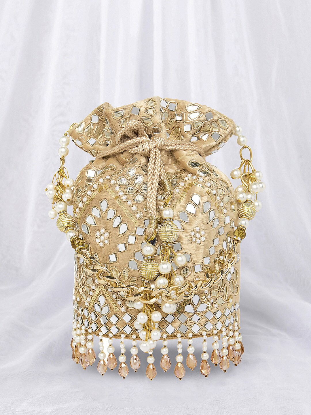 

Peora Embellished Potli Clutch, Gold