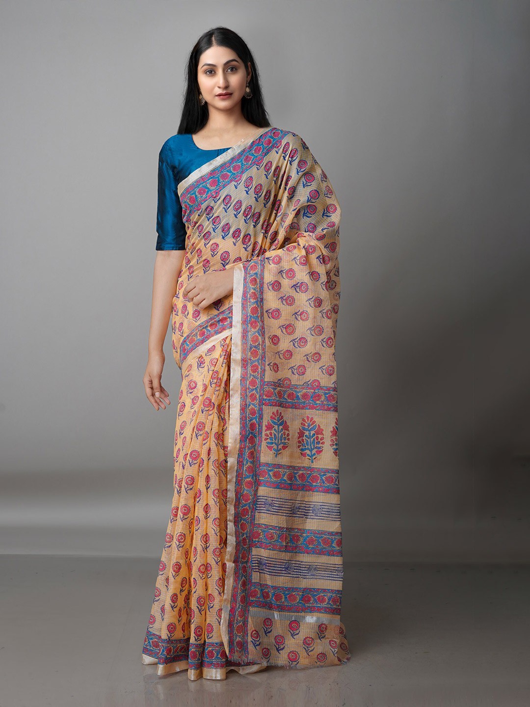

Unnati Silks Ethnic Motifs Pure Cotton Kota Saree, Orange