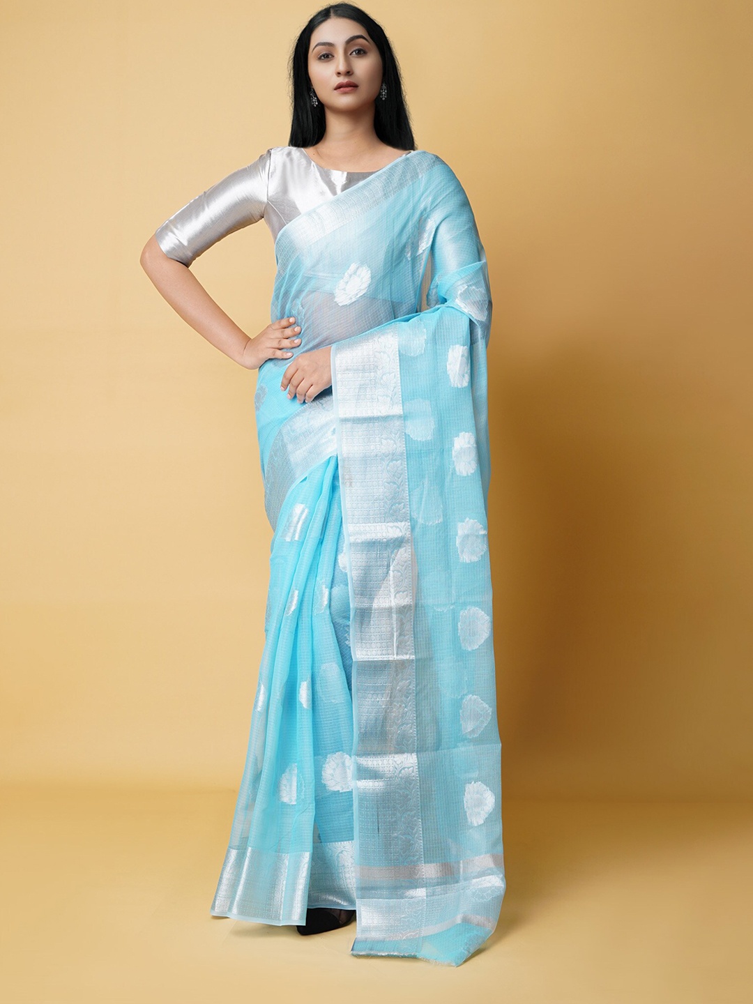 

Unnati Silks Woven Design Zari Detailed Banarasi Saree, Blue
