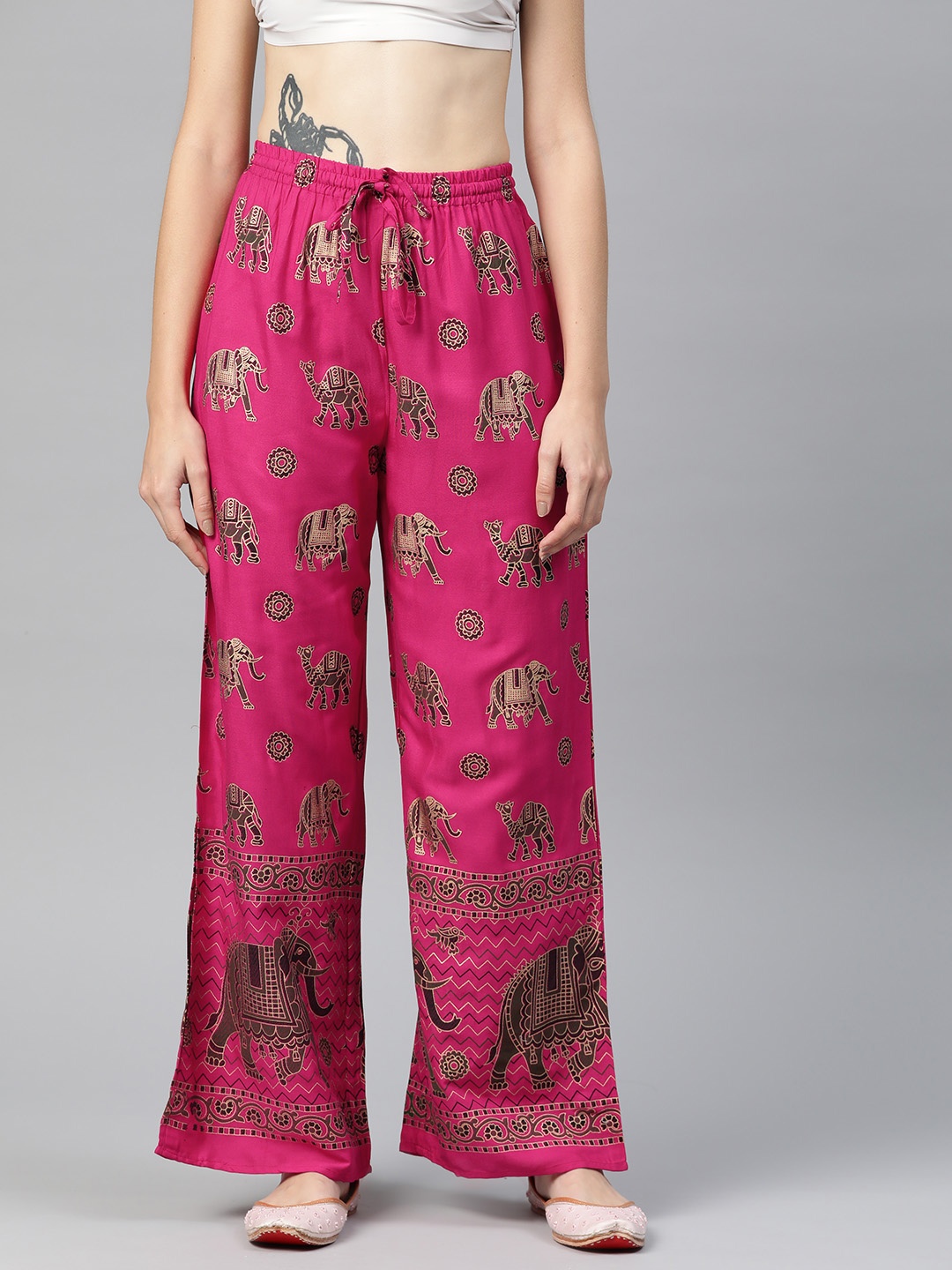 

Readiprint Women Ethnic Motifs Printed Palazzos, Pink