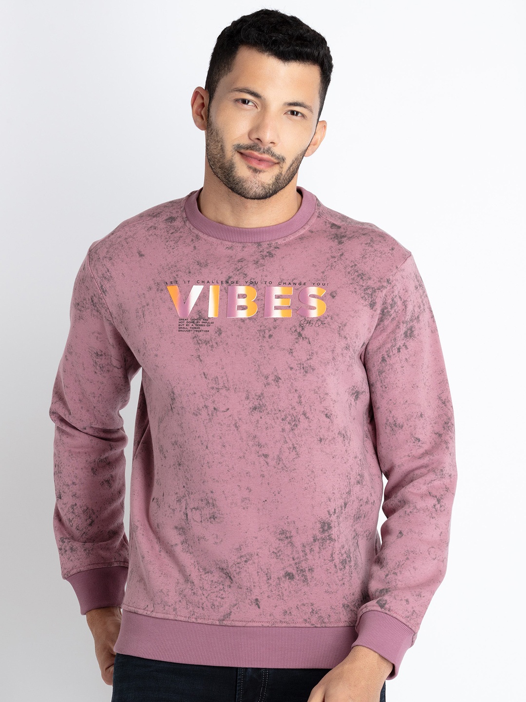 

Status Quo Printed Cotton Pullover Sweatshirt, Green