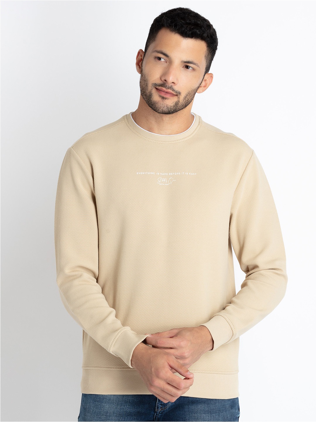 

Status Quo Cotton Pullover Sweatshirt, Beige