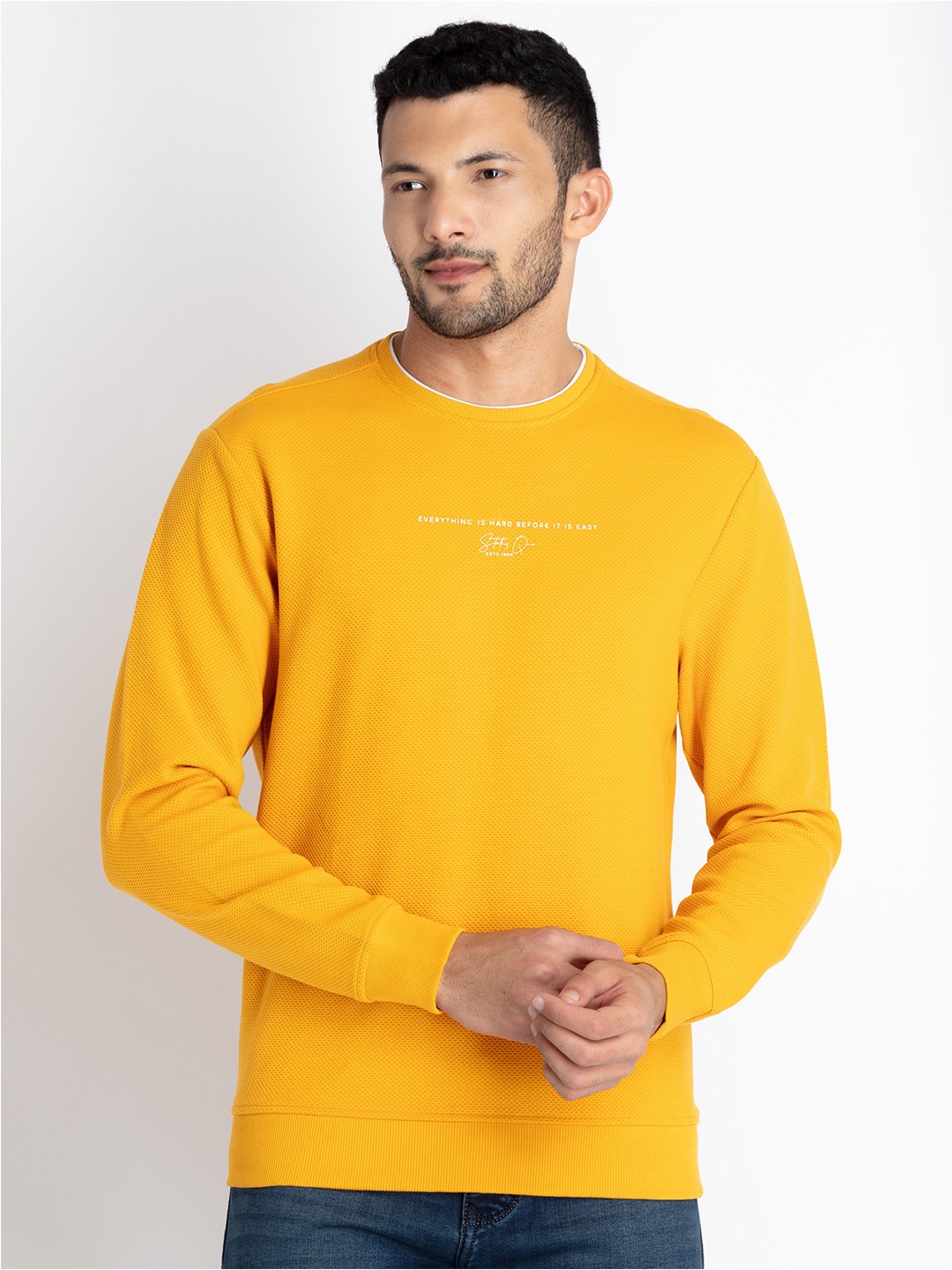 

Status Quo Lightweight Cotton Pullover Sweatshirt, Mustard