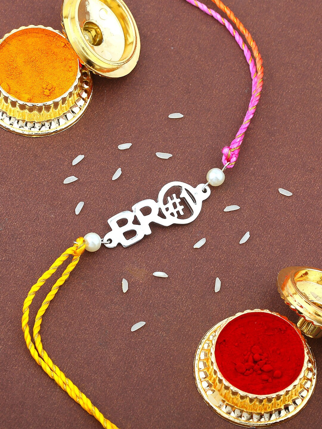 

Estele Beaded Bhaiya Rakhi, Silver