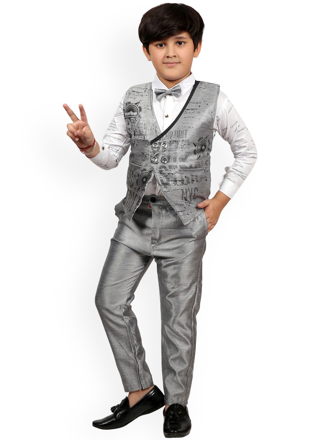 

BAESD Boys 3-Piece Single-Breasted Partywear Suit, White