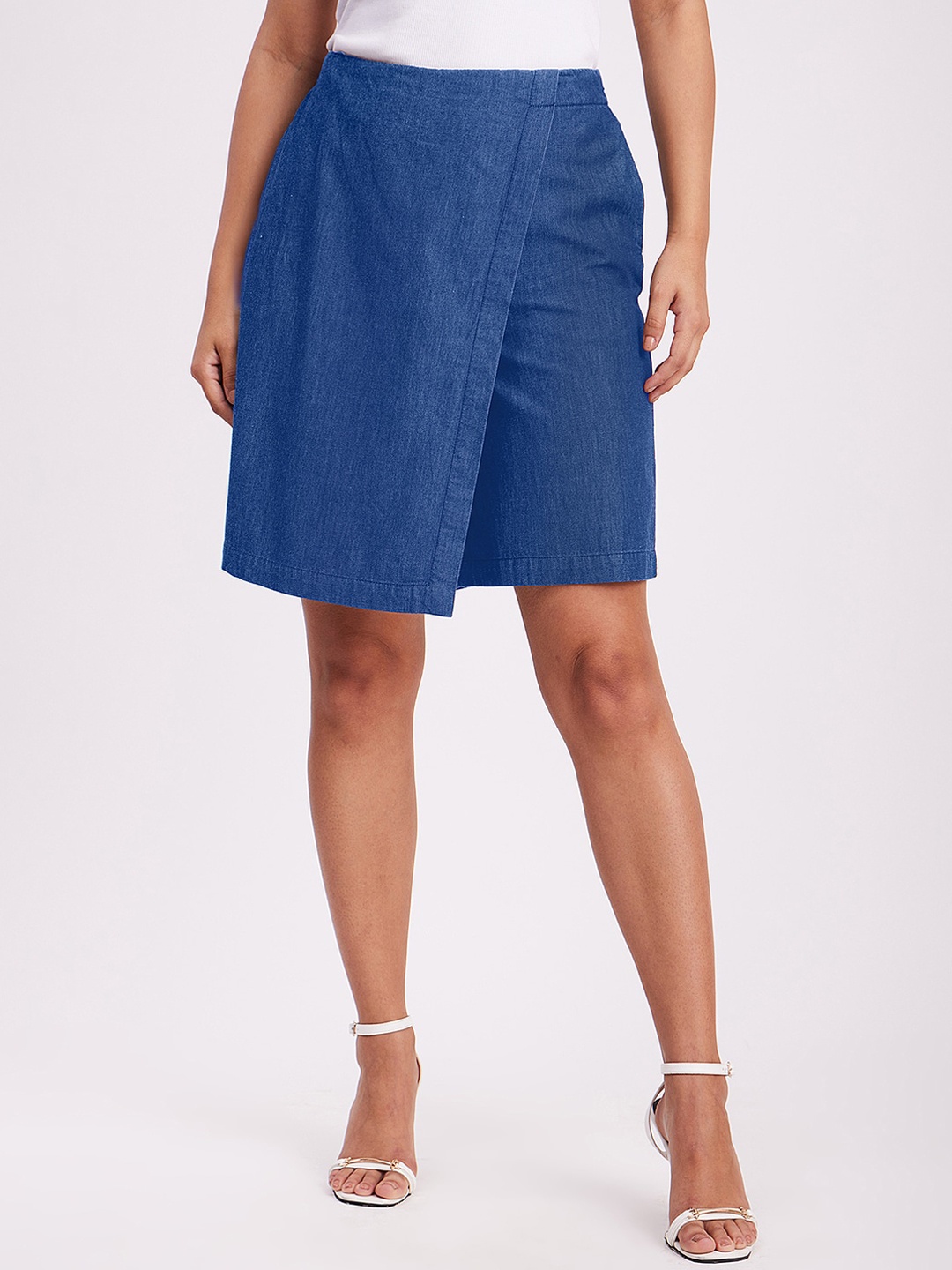 

FableStreet Denim Skort Skirt, Navy blue