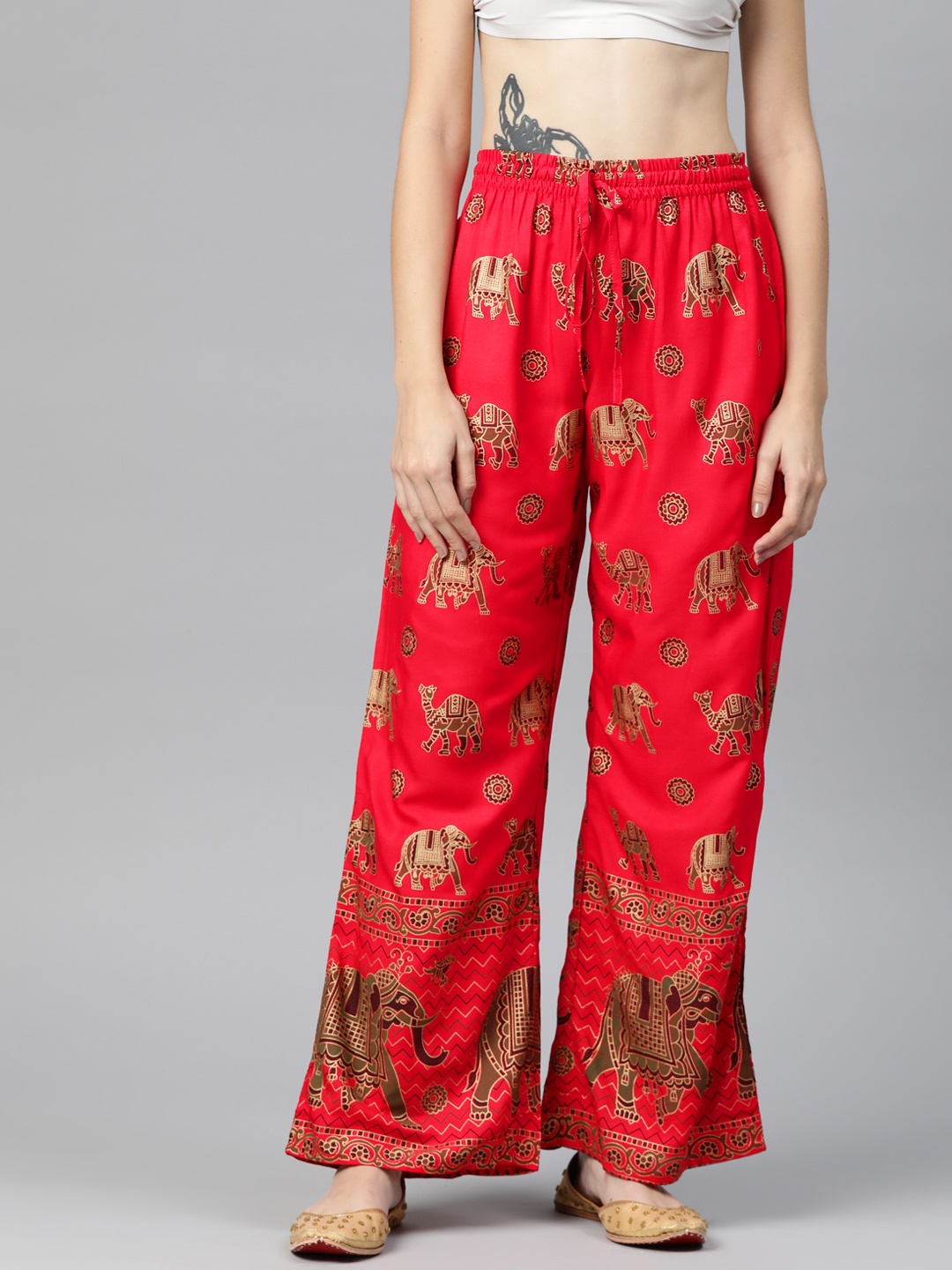 

Readiprint Women Ethnic Motifs Printed Palazzos, Red