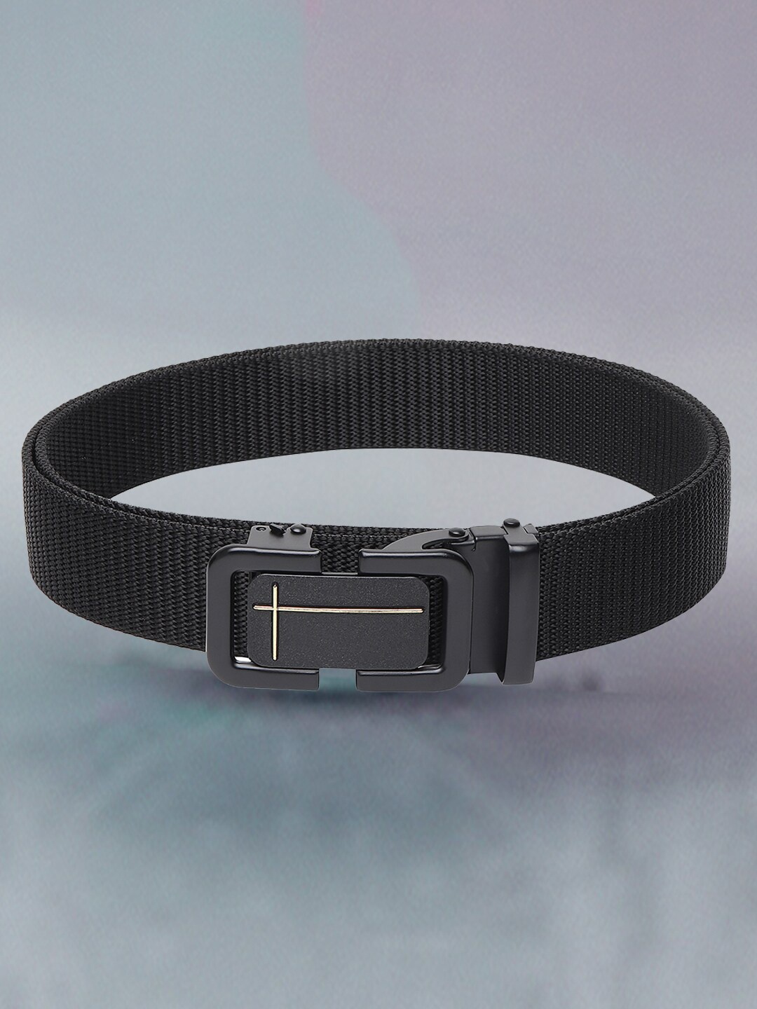 

Roadster Men Black Woven Design Belts