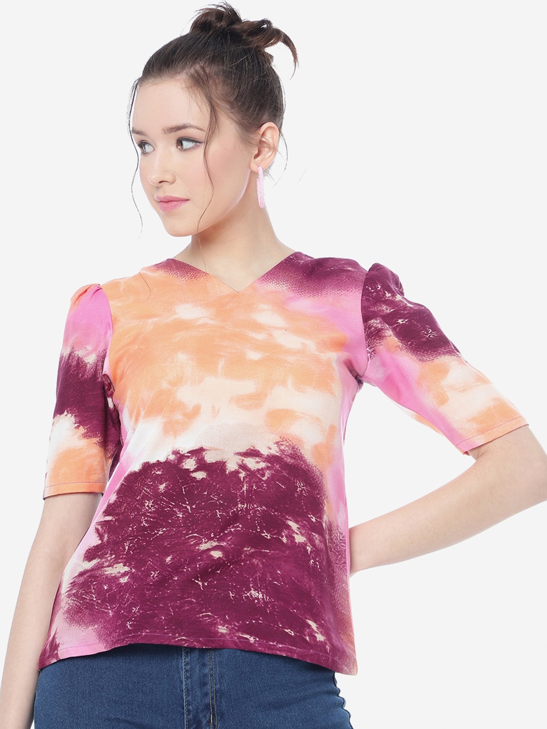 

CLEMIRA Tie and Dye Top, Purple