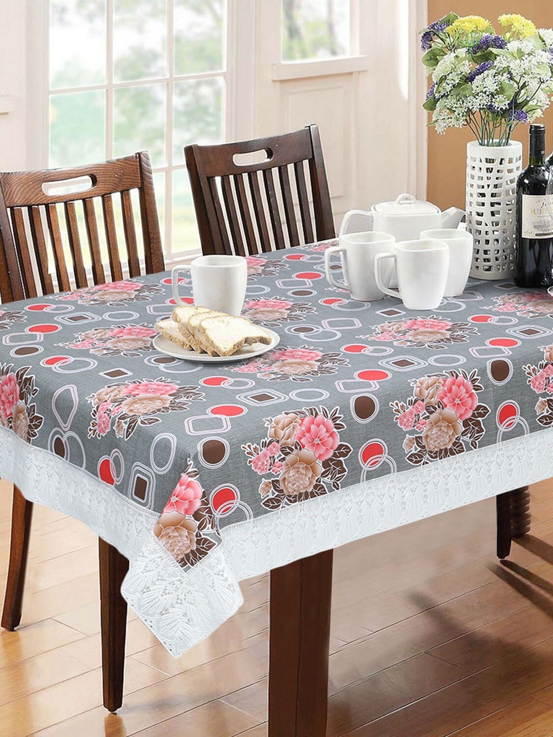 

Dakshya Industries Grey Printed 6-Seater Table Cover