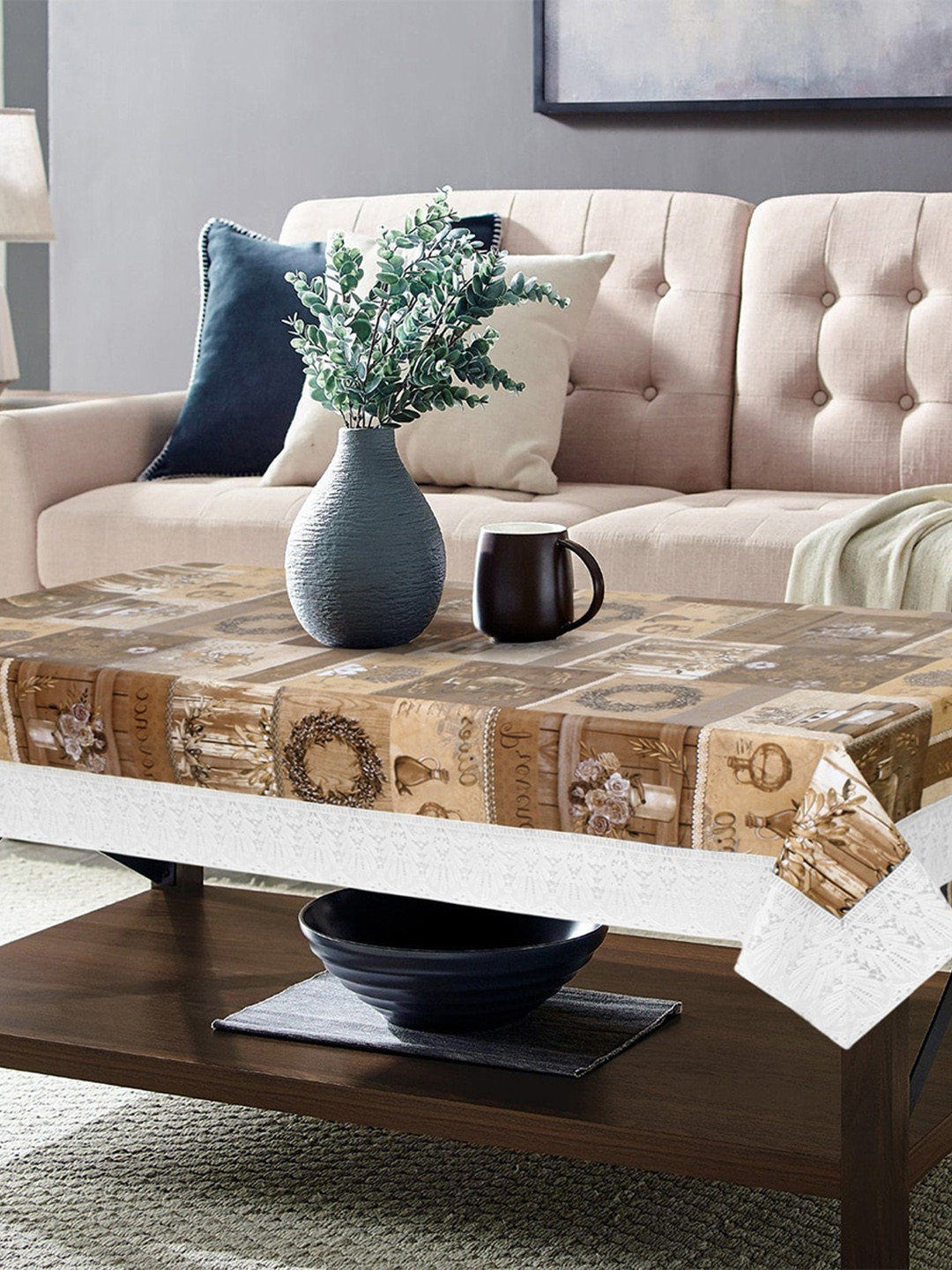 

Dakshya Industries Brown Printed 4-Seater Table Cover
