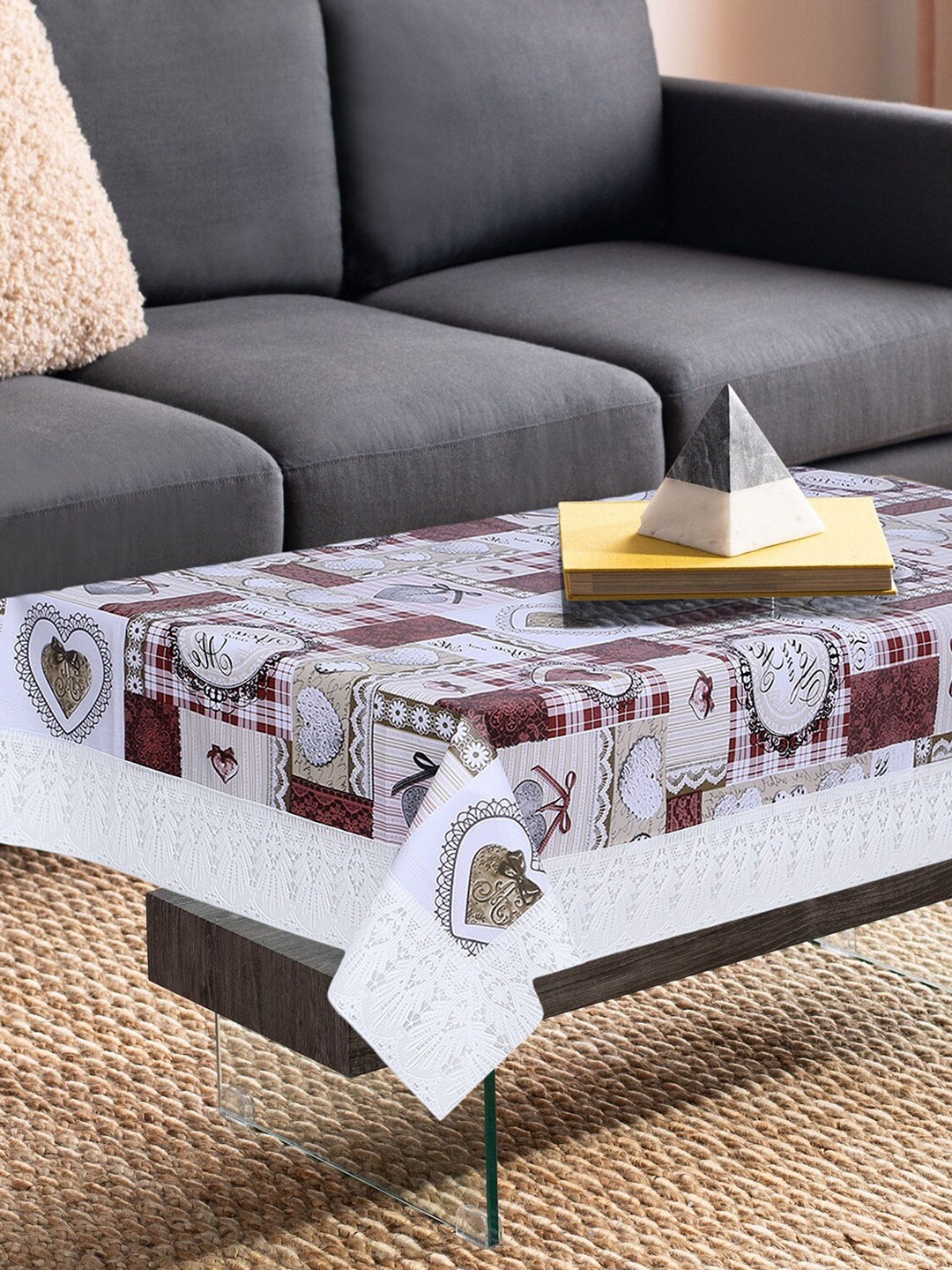 

Dakshya Industries Brown Printed 4-Seater Table Cover