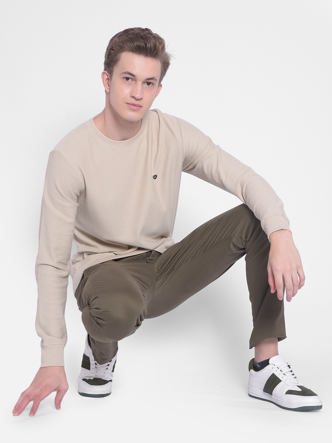

Crimsoune Club Long Sleeves Slim Fit T-shirt, Beige