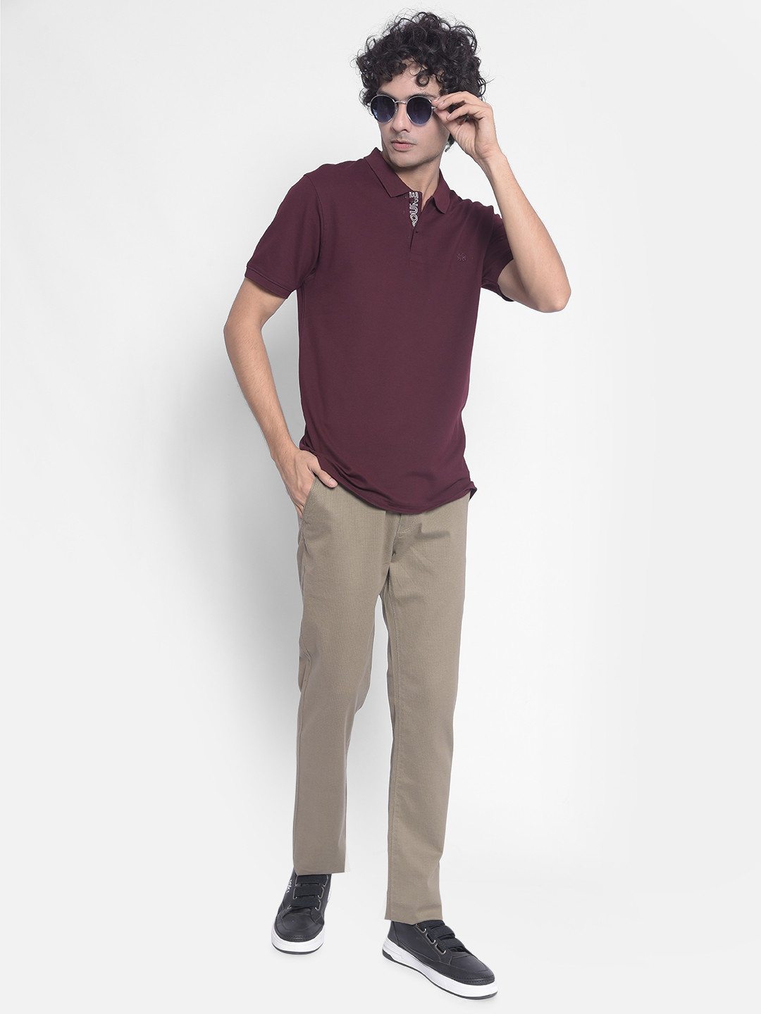 

Crimsoune Club Polo Collar Slim Fit T-shirt, Purple