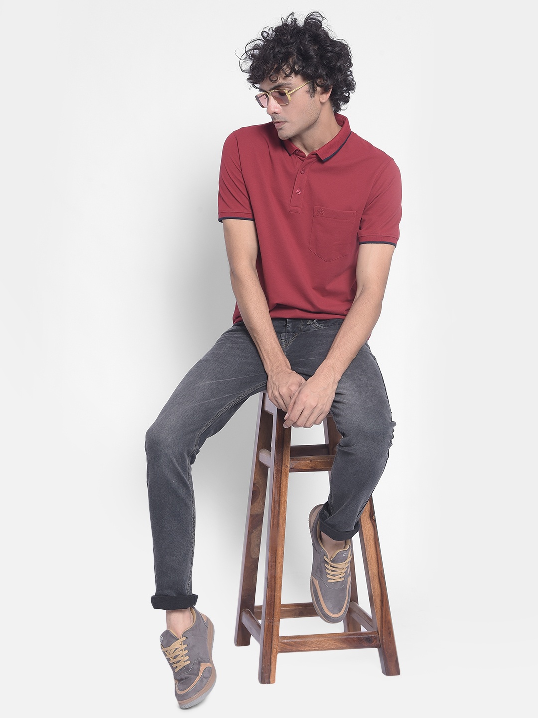 

Crimsoune Club Polo Collar Slim Fit T-shirt, Maroon