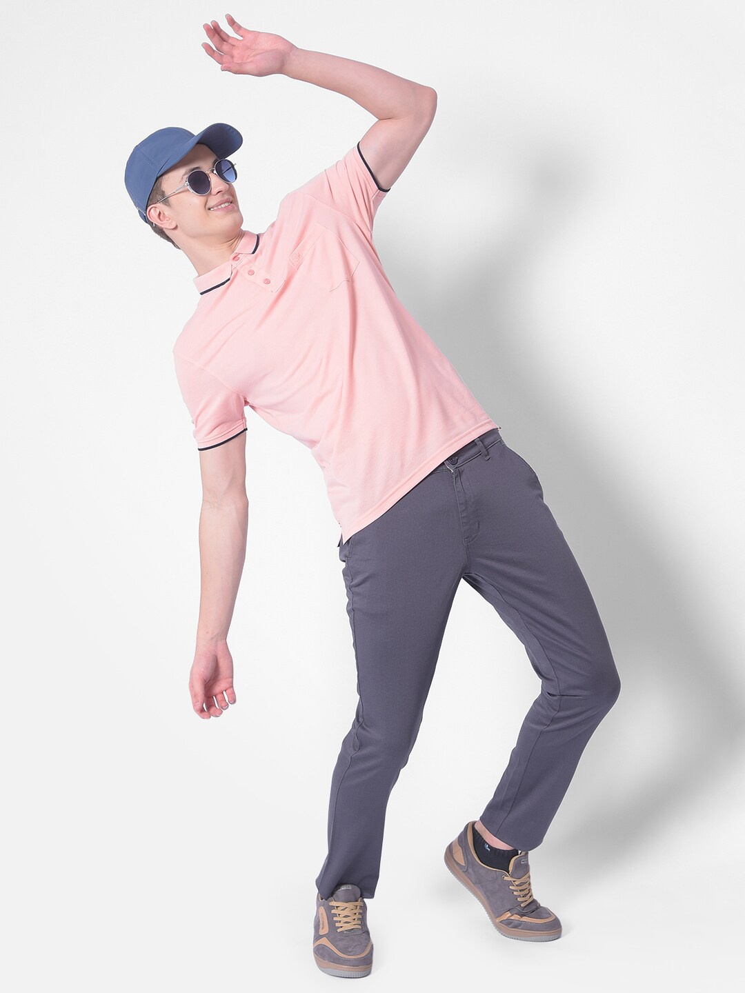 

Crimsoune Club Polo Collar Slim Fit T-shirt, Pink