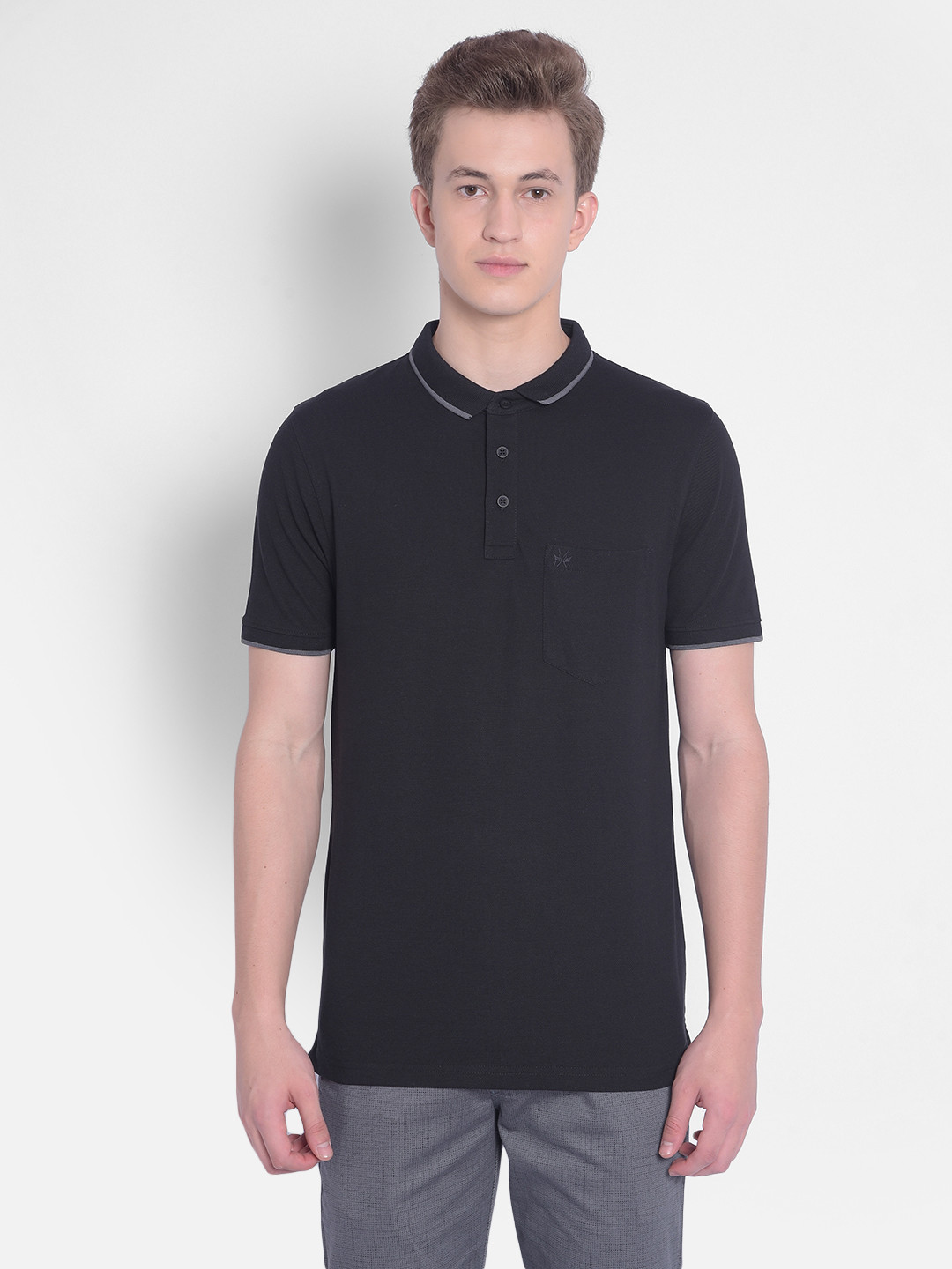 

Crimsoune Club Polo Collar Slim Fit T-shirt, Black