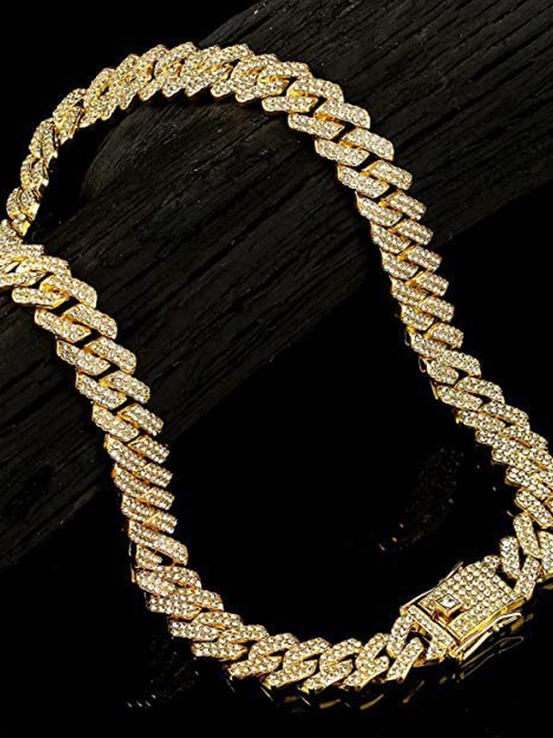 

KRYSTALZ Unisex Gold Plated Stainless Steel Statement Chain