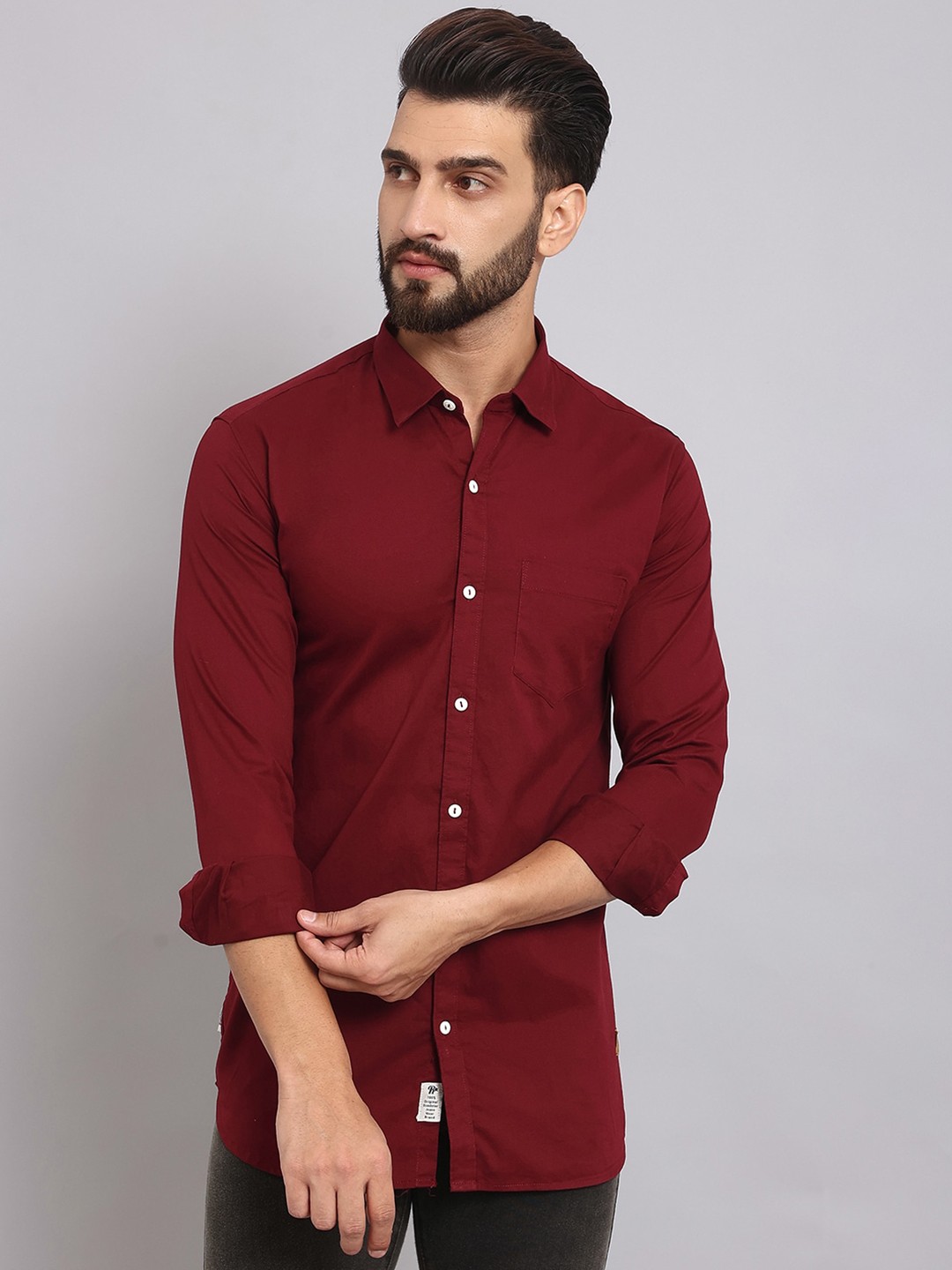 

The Roadster Lifestyle Co. Brown Slim-Fit Pure Cotton Casual Shirts
