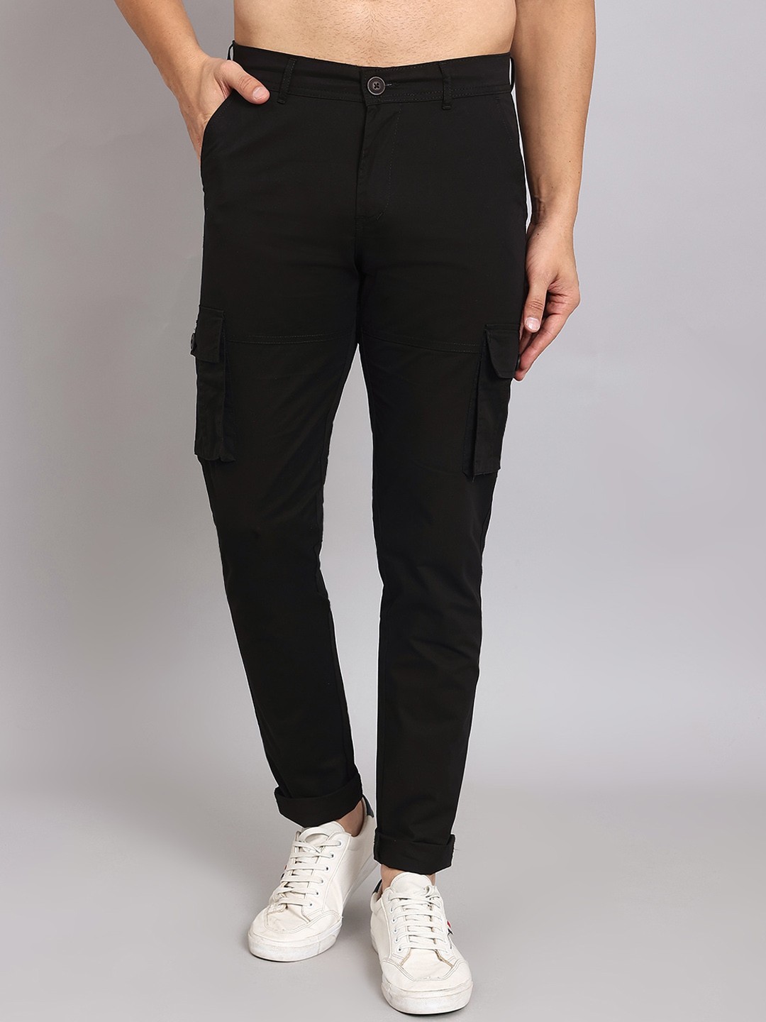 

Harvard Men Black Slim Fit Cargos