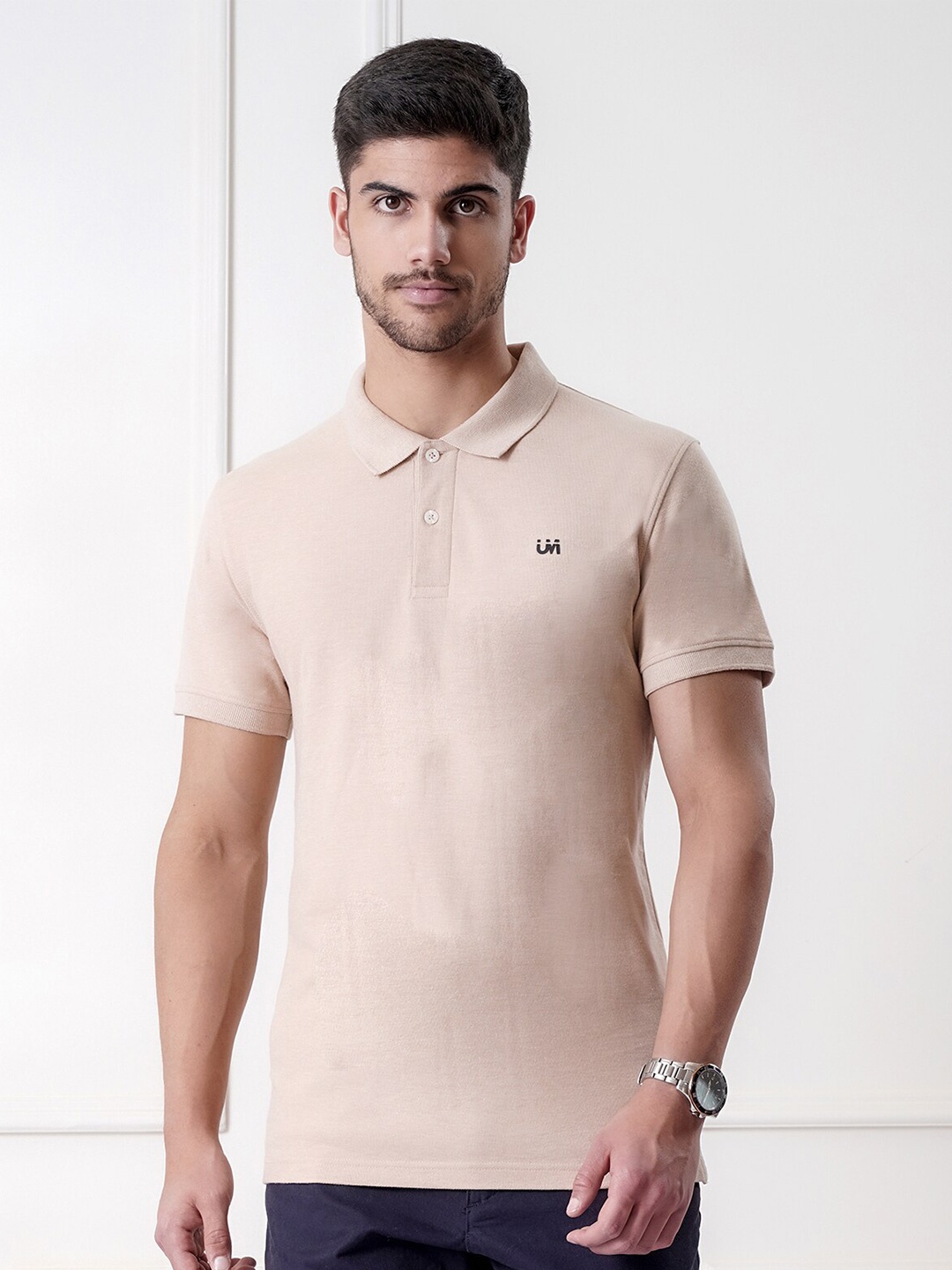 

UrbanMark Polo Collar Short Sleeves T-shirt, Beige