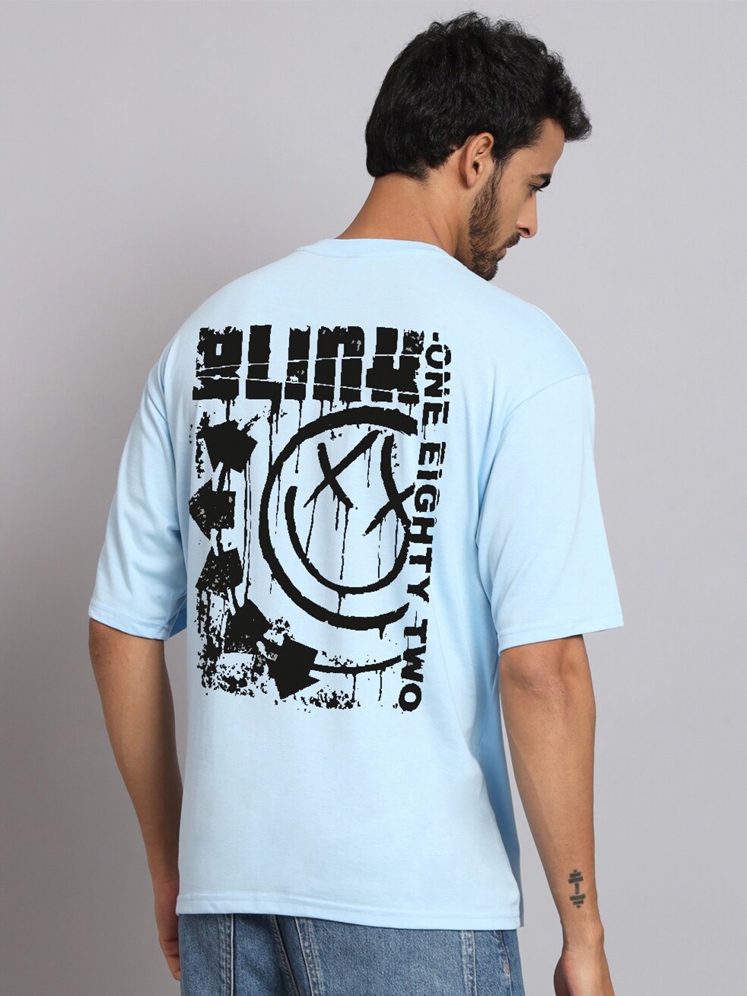 The Modern Soul Typography Printed Casual Oversized T-shirt, Blue