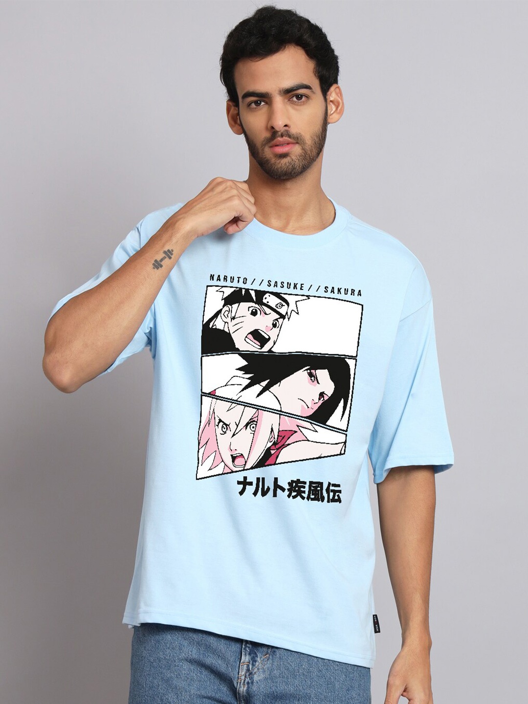 

The Modern Soul Graphic Printed Oversized T-shirt, Blue