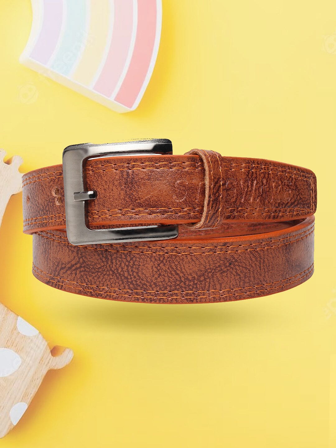 

FROGGY Kids Textured Tang Closure Belt, Tan
