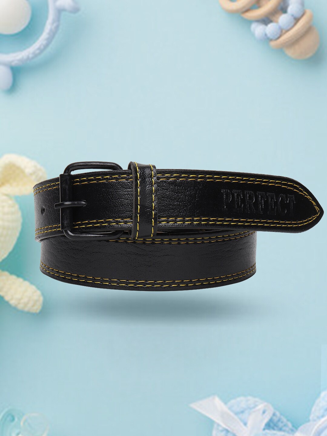 

FROGGY Kids Textured Tang Closure Belt, Black