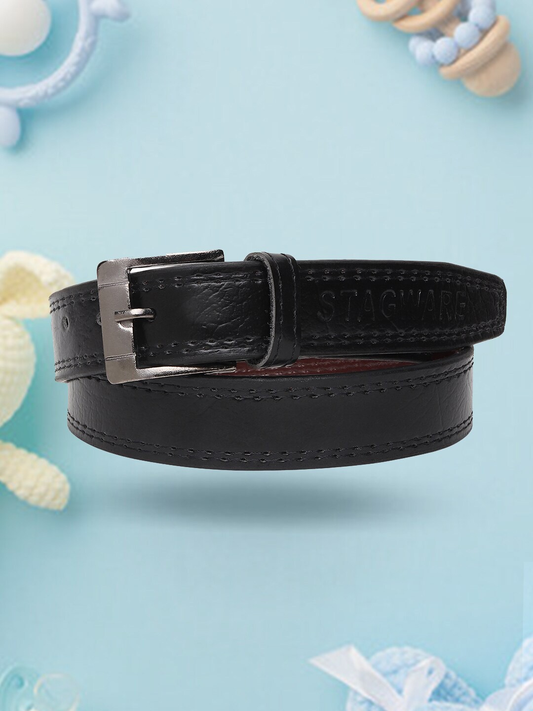 

FROGGY Kids Textured Tang Closure Belt, Black