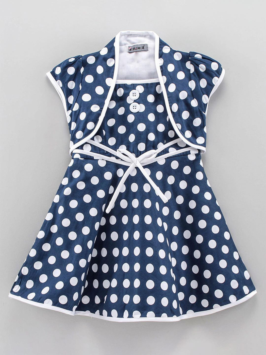 

Enfance Polka Dot Printed Dress, Navy blue