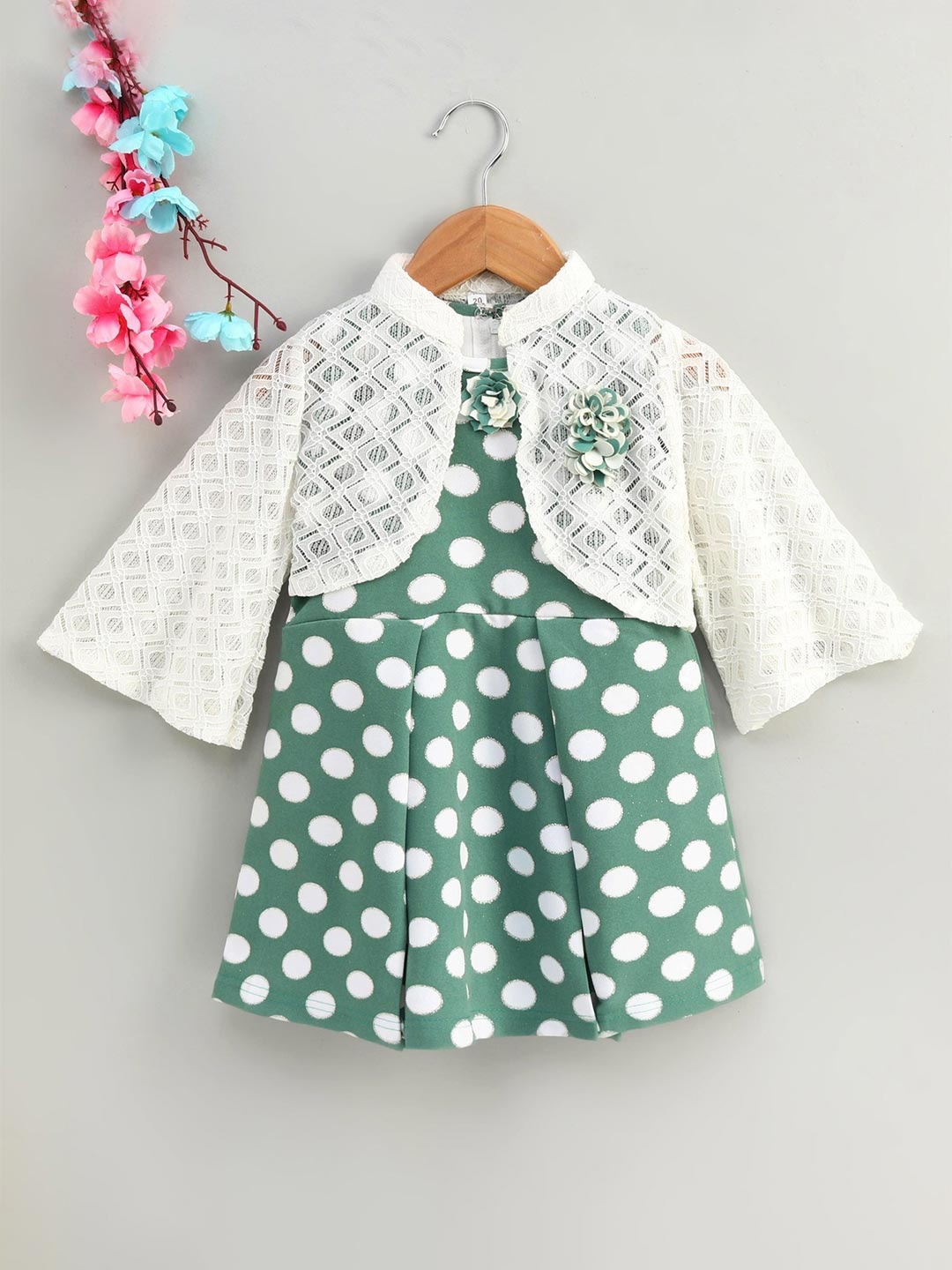 

Enfance Polka Dots A-Line Dress, Green