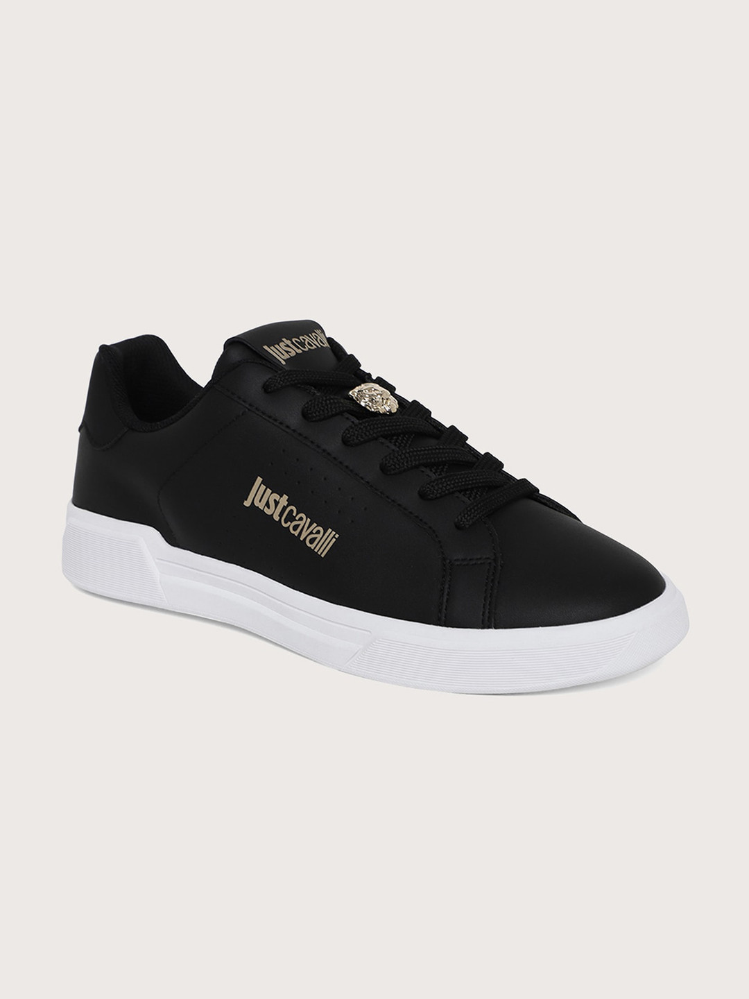 

Just Cavalli Men Printed Lace-Up Synthetic Leather Sneakers, Black